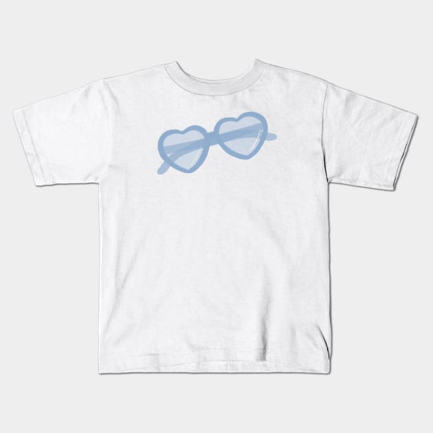 Heart Sunnies - Blue Kids T-Shirt by littlemoondance